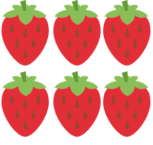 six strawberries