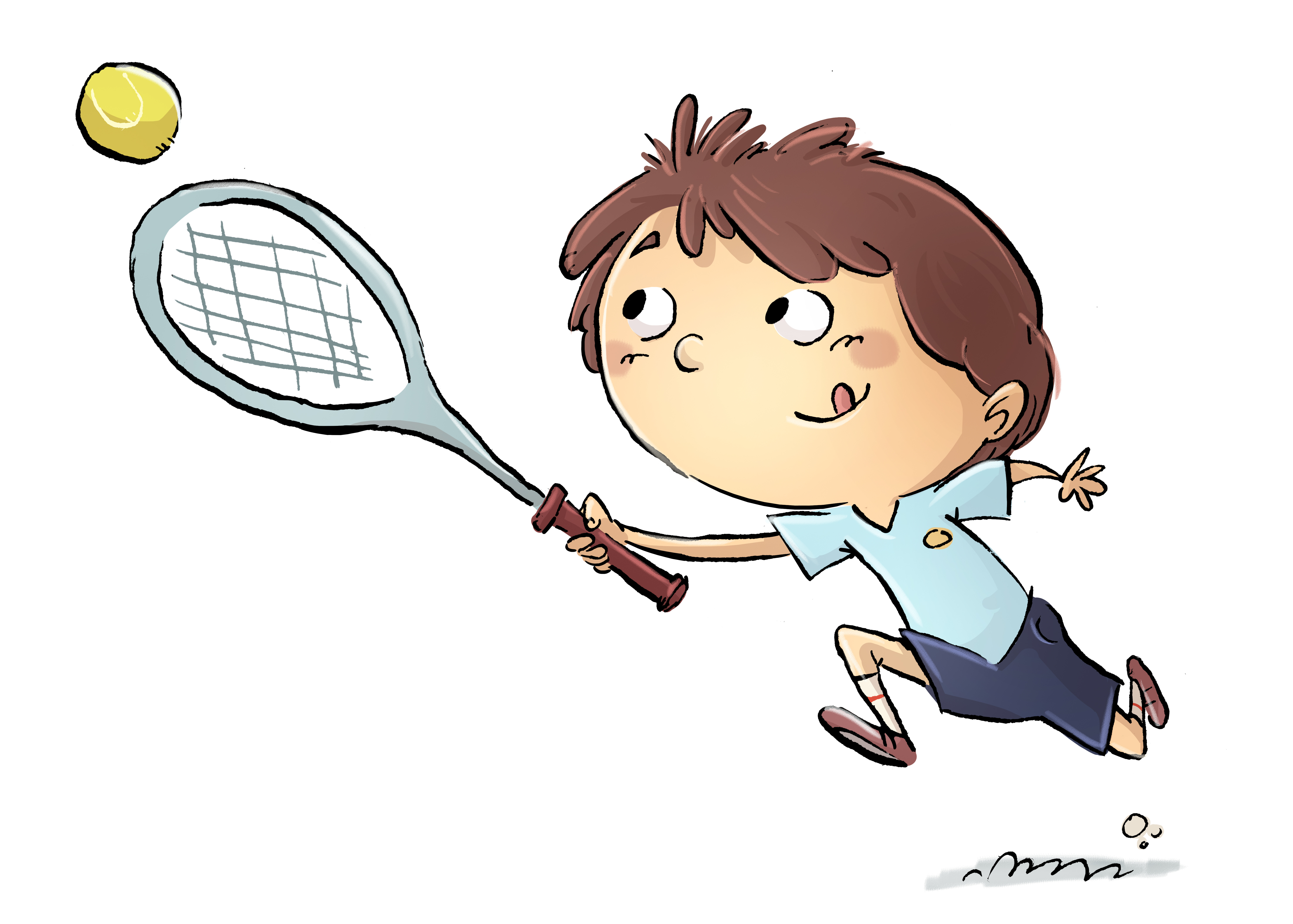 niño jugando a tenis