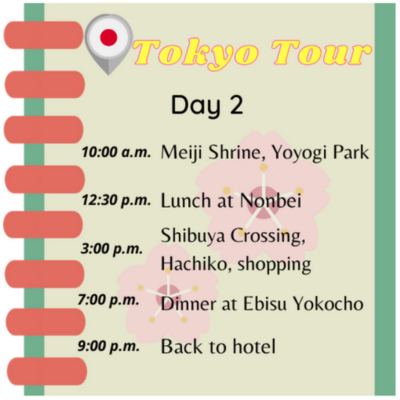 Tokyo Tour Schedule